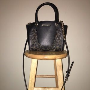 Micheal Kors Black Cross Body Gold Studded Bag